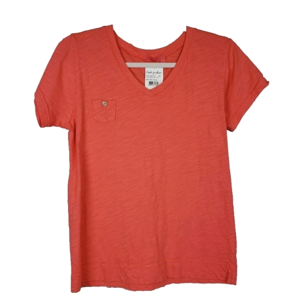 Fresh Produce Heritage Logo Fem T Shirt XS NWT Coral Red Bias Closet Staple